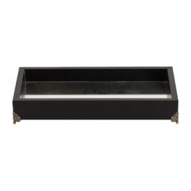Bandeja Decorativa Espelhada Com Pé Bw Quadros 31Cm - Preto 