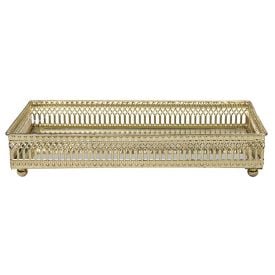 Bandeja Decorativa Espelhada Mart 23,5X12,5X4,5Cm - Dourado