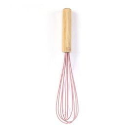Batedor Fouet de Silicone com Cabo de Bambu Havan Casa - Rosa