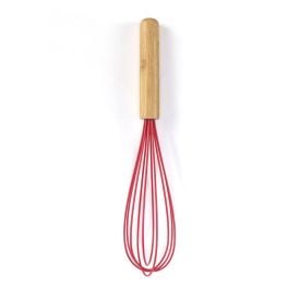 Batedor Fouet de Silicone com Cabo de Bambu Havan Casa - Vermelho