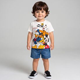 Bermuda Infantil Menino 1 a 3 Anos Yoyo Kids Jeans Medio