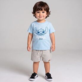 Bermuda Infantil Menino 1 a 3 Anos Yoyo Kids Listrado Azul