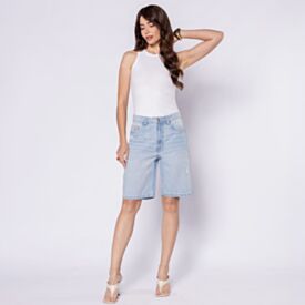 Bermuda Jeans Feminina Patricia Foster Azul Claro