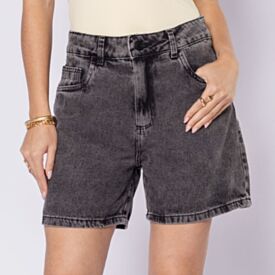 Bermuda Jeans Feminina Sawary Preto