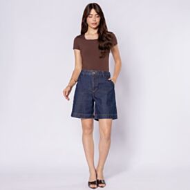 Bermuda Jeans Feminino Patricia Foster Azul Escuro