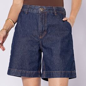 Bermuda Jeans Feminino Patricia Foster Azul Escuro