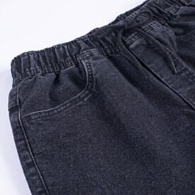 Bermuda Juvenil Menino 12 a 16 Anos Em Sarja Hot Dog Jeans Black