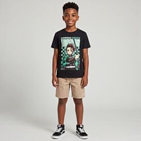 Bermuda Menino 12 a 16 Anos Bolso Carpinteiro Hot Dog Fendi Escuro