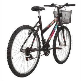 Bicicleta Aro 26 Safira com Cesta Mormaii - Preta