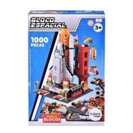 Bloco de Montar 1000 Pe&ccedil;as Esta&ccedil;&atilde;o de Foguete Havan Toys - HBR0487