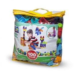 Blocos De Constru&ccedil;&atilde;o Infantil 100 Pe&ccedil;as Dismat - MK444