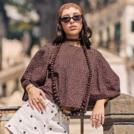 Blusa Feminina Cropped De Poá Patricia Foster