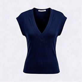 Blusa Feminina Decote V Em Poliamida Patricia Foster