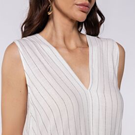 Blusa Feminina Em Linho Patricia Foster Risca Giz