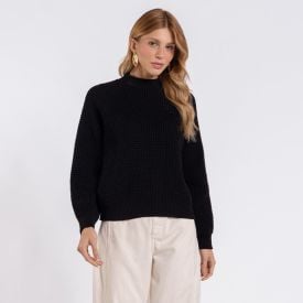 Blusa Feminina Em Tricot Boby Blues Preto