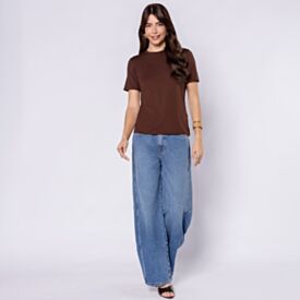 Blusa Feminina Em Viscose Patricia Foster Marrom Zouk
