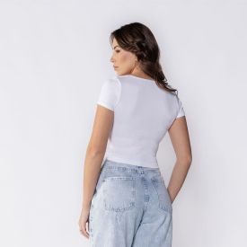 Blusa Feminina Manga Curta Canelada Boby Blues