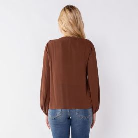 Blusa Feminina Manga Longa Com Babados Boby Blues