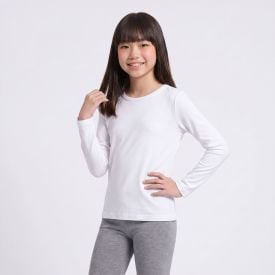 Blusa T&eacute;rmica Juvenil Menina 12 a 16 Anos Marmelada Branco