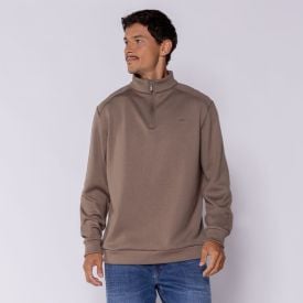 Blusão Masculino Gola Alta Com Zíper Marc Alain Castor