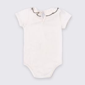 Body Bebê Menina Com Babado Na Gola Trick Nick Off White