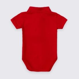 Body Bebê Menino Com Gola Polo Yoyo Baby Vermelho Ferrari