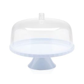 Boleira Com Pé E Tampa De Plástico Break Ou 30 Cm - Branco