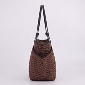 Bolsa de Praia Tote Bag Tramada Alice Palucci - MARROM U