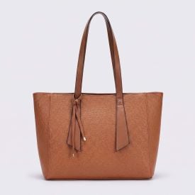 Bolsa Feminina Tote Bag Com Alça Alongada Alice Palucci Marrom