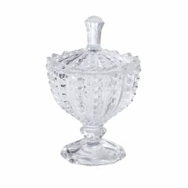 Bomboniere Com Pé De Vidro Isadora Hauskraft 10Cm - Transparente