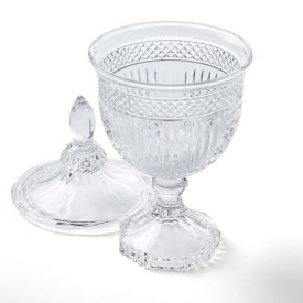 Bomboniere Com Pé De Vidro Vanessa Hauskraft 11,5Cm - Transparente