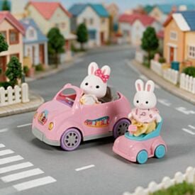 Conjunto Familia Coelho com Carro Havan Toys