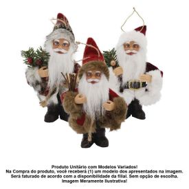 Enfeite Natalino Papai Noel Decor Mix 15Cm Tuut - Sortido