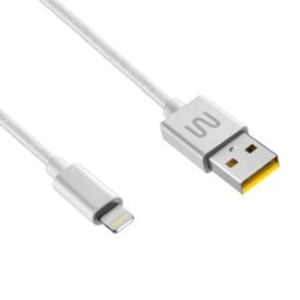 Cabo Usb Lightning Mfi Nylon 1,5M Branco para Iphone