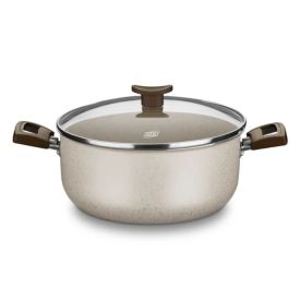 Caçarola com Tampa de Vidro Aura 18Cm - Baunilha