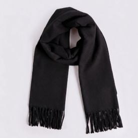 Cachecol Feminino Liso Com Franja De Tricot Boby Blues