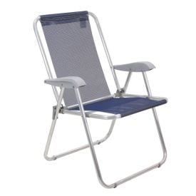 Cadeira De Praia Alumínio Master Creta Tramontina - Azul Escuro