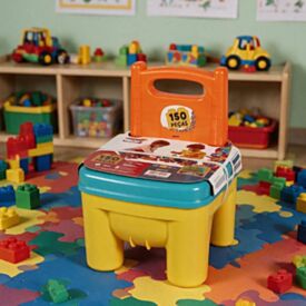 Cadeira Infantil Brinkadeira Click com 150 Blocos de Montar Dismat