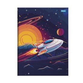 Caderno Brochura Capa Dura 1/4 Spacefly 80 Folhas Foroni - Sortido