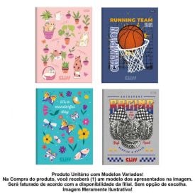 Caderno Capa Dura 80 Folhas Cliff Foroni - Sortido