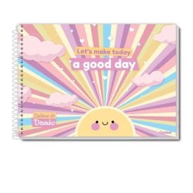 Caderno De Desenho Arco-Iris 80 Folhas Credeal - Sortido