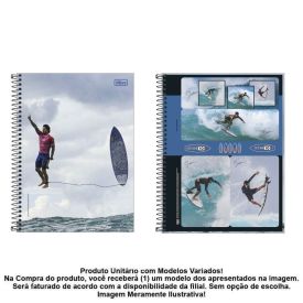 Caderno Espiral Capa Dura Universitário Gabriel Medina Tilibra - Sortido