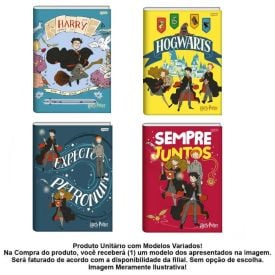 Caderno Universitário Brochura Harry Potter 96 Folhas Jandaia - Sortido