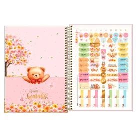 Caderno Universitário Espiral Capa Dura Love Bears 80 Folhas Tilibra - Sortido