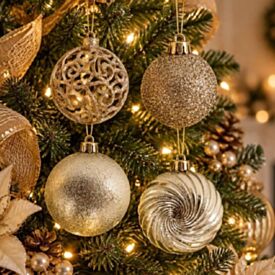 Caixa Mix Bolas de Natal 04Unidades 08Cm Havan Casa - DOURADO