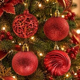 Caixa Mix Bolas de Natal 04Unidades 08Cm Havan Casa - VERMELHO