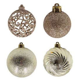 Caixa Mix Bolas de Natal 04Unidades 10Cm Havan Casa - Dourado