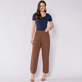 Calça Barrel Feminina Em Sarja Boby Blues