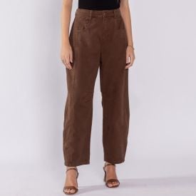 Cal&ccedil;a Feminina Barrel Em Sarja Boby Blues Marrom