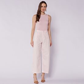 Calça Feminina Em Sarja Balloon Boby Blues Rosa Claro